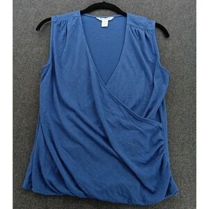 Athleta Breezy Wrap Tank Top Womens Size Small Petite Blue Sleeveless Shirt New‎